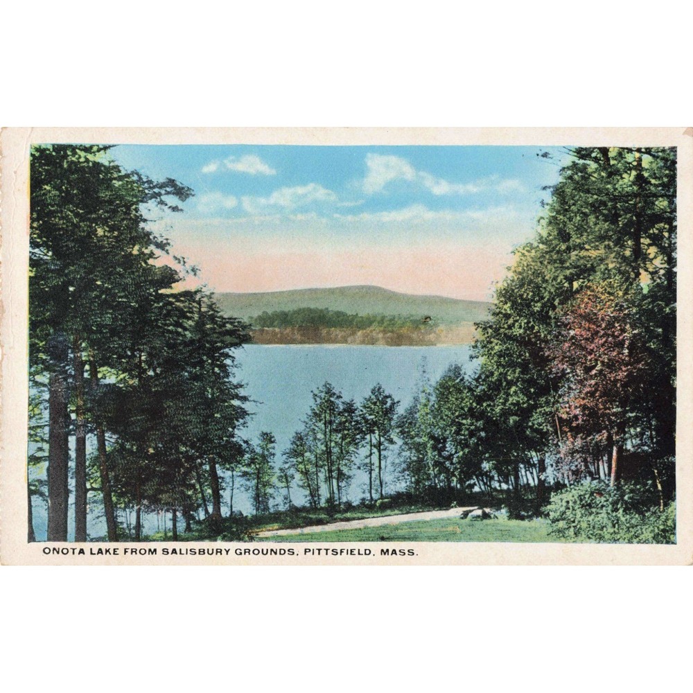 Vintage Onota Lake from Salisbury Grounds Pittsfield Mass Postcard SS Kresge VG - Picture 1 of 2